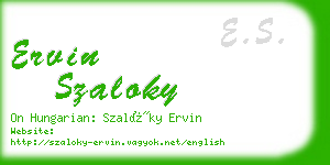 ervin szaloky business card